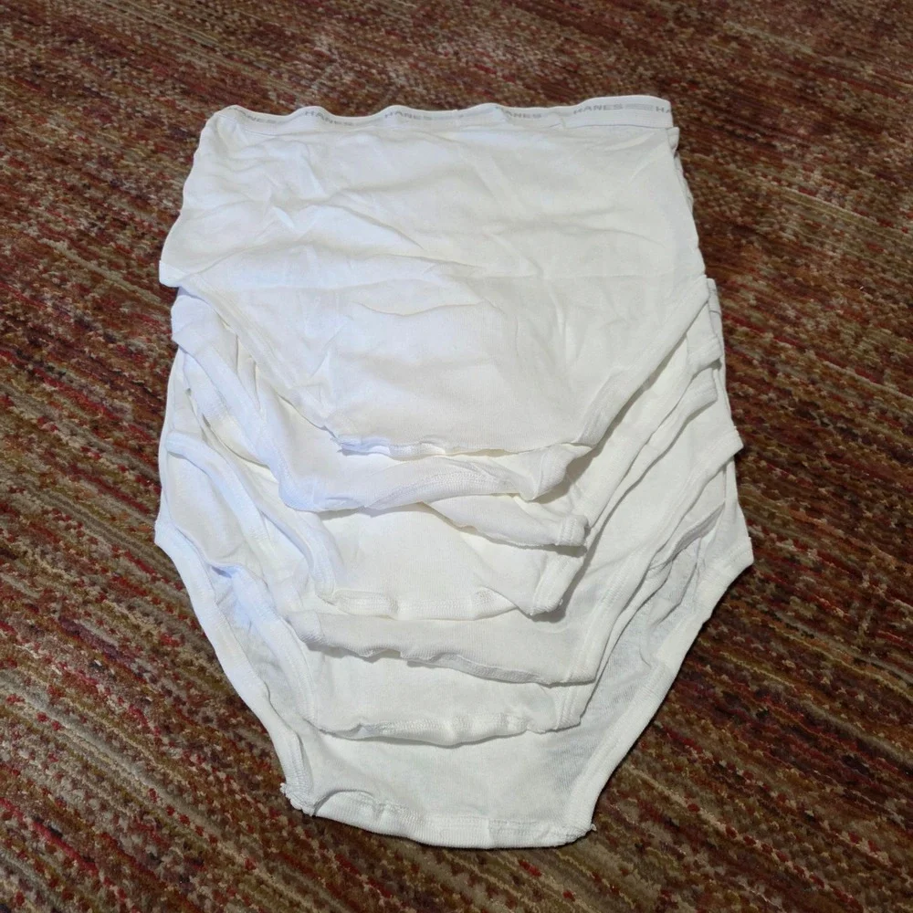 Hanes Mens 7 Pack White Briefs Underwear Size 36 Cotton Full Cut Vintage 90s‎